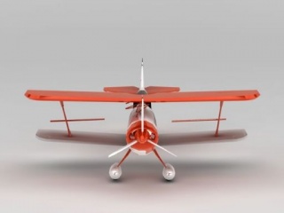双翼螺旋桨飞机C4D模型