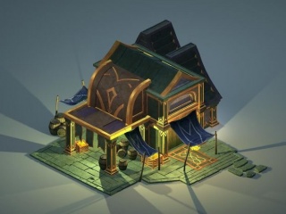 游戏场景房屋C4D模型