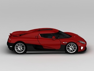红色跑车C4D模型