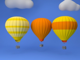 热气球C4D模型