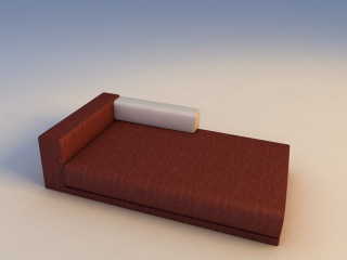 皮质沙发床C4D模型
