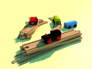 儿童玩具轨道车C4D模型