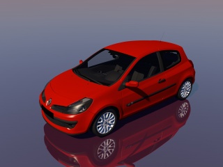 红色轿车C4D模型