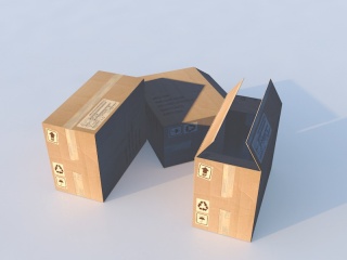方形纸箱C4D模型