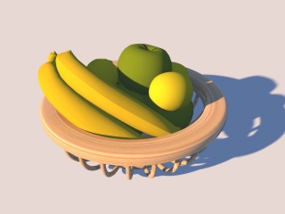 香蕉苹果盘C4D模型