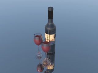 高脚红酒杯C4D模型