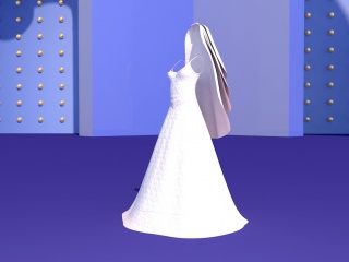现代时尚婚纱C4D模型
