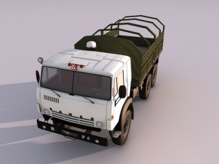 军队运兵卡车C4D模型
