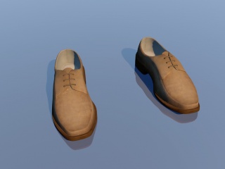 米色男士休闲皮鞋C4D模型