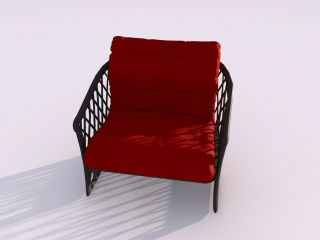 红色休闲沙发C4D模型