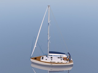 私人帆船C4D模型