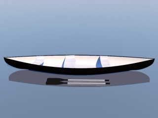 简约皮划艇C4D模型