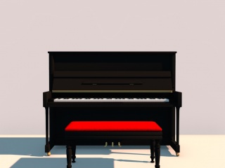 欧式钢琴C4D模型