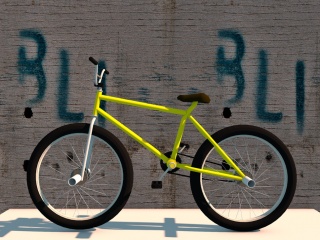 黄色自行车C4D模型