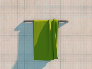 卫生间绿色毛巾C4D模型
