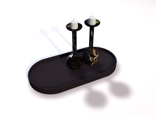 现代桌面创意烛台C4D模型