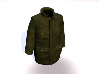 军绿色棉衣C4D模型