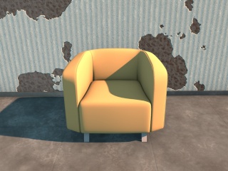 现代软包单人沙发C4D模型