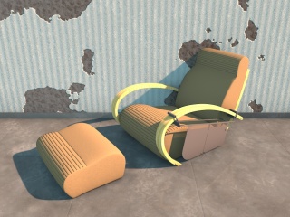 沙发躺椅组合C4D模型