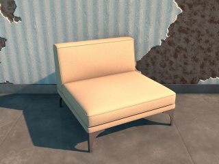 淡黄色沙发C4D模型