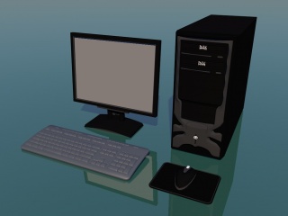台式电脑主机组合C4D模型