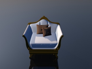 单人欧式沙发C4D模型