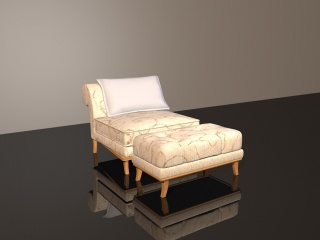 沙发沙发凳组合C4D模型