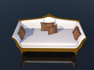 双人欧式沙发C4D模型
