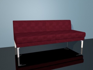 暗红色沙发C4D模型