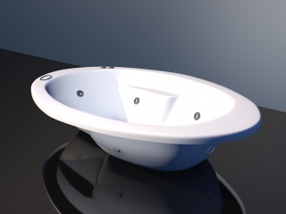 圆形无裙边浴缸C4D模型