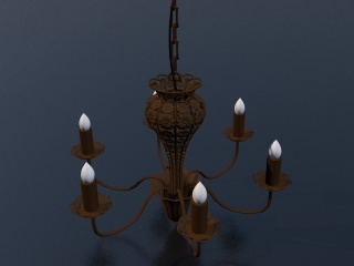 欧式金属蜡烛吊灯C4D模型