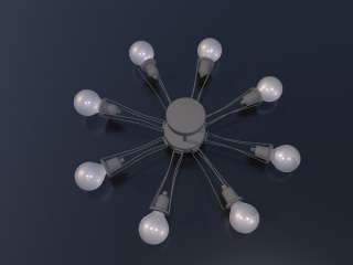 灯泡式吊灯C4D模型