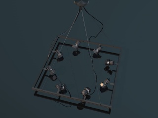 铁艺酒吧吊灯C4D模型