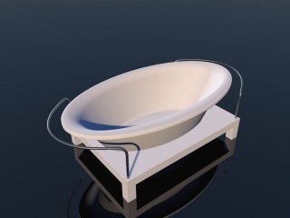 凳式一体浴缸C4D模型