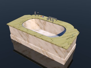 大理石拱形浴缸C4D模型