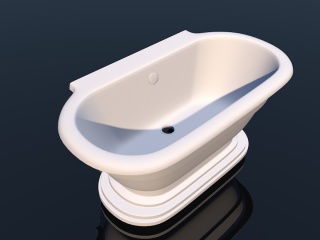 白色高档浴缸C4D模型