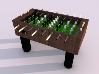 足球杆足球桌C4D模型