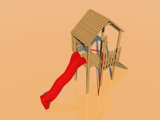 木质滑梯C4D模型