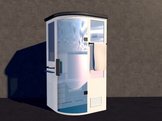 实木桑拿淋浴房C4D模型