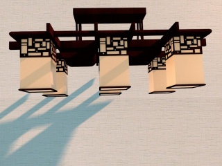 中式古典吊灯C4D模型