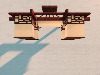 中式客厅吊灯C4D模型
