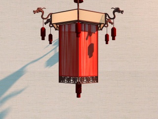 中式宫廷吊灯C4D模型