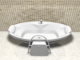 悬空小船式浴缸C4D模型