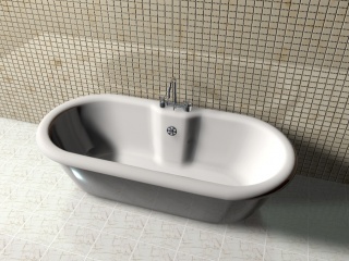普通单人浴缸C4D模型