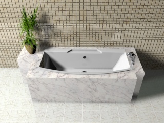 酒店浴缸C4D模型