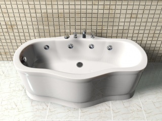 曲线形浴缸C4D模型