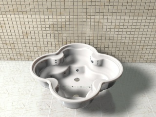 花朵式浴缸C4D模型