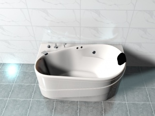 可倚靠式浴缸C4D模型