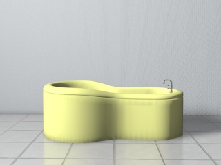 两端舒适型浴缸C4D模型