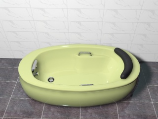陶瓷椭圆浴缸C4D模型
